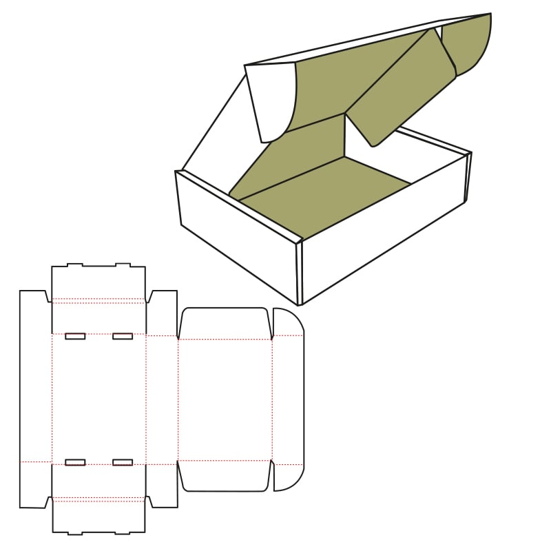 FEFCO 0427 Selvlåsende kasse med låseflap