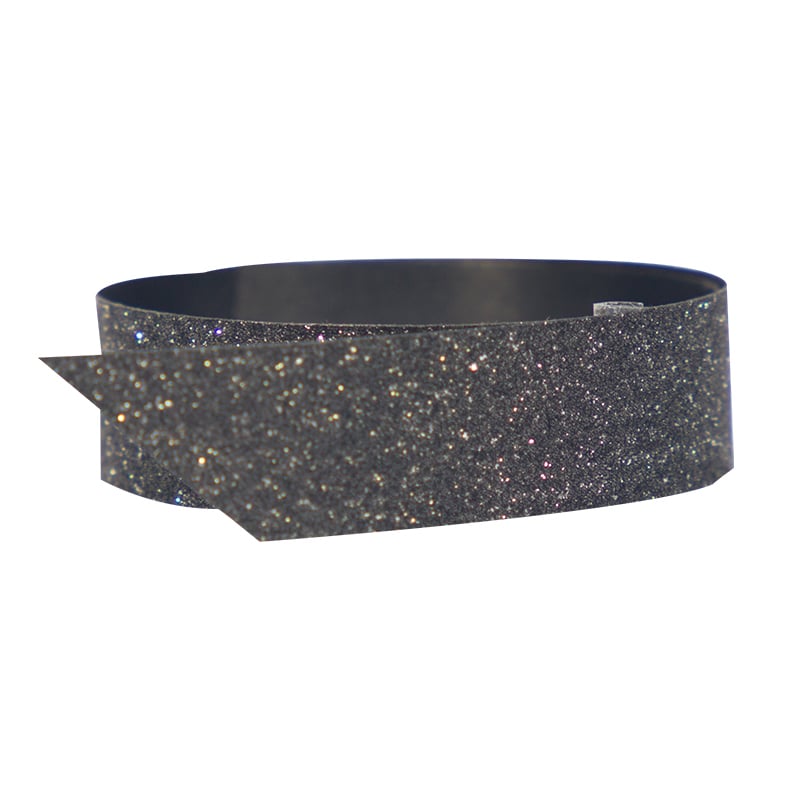 Polybånd glitter sort - 1