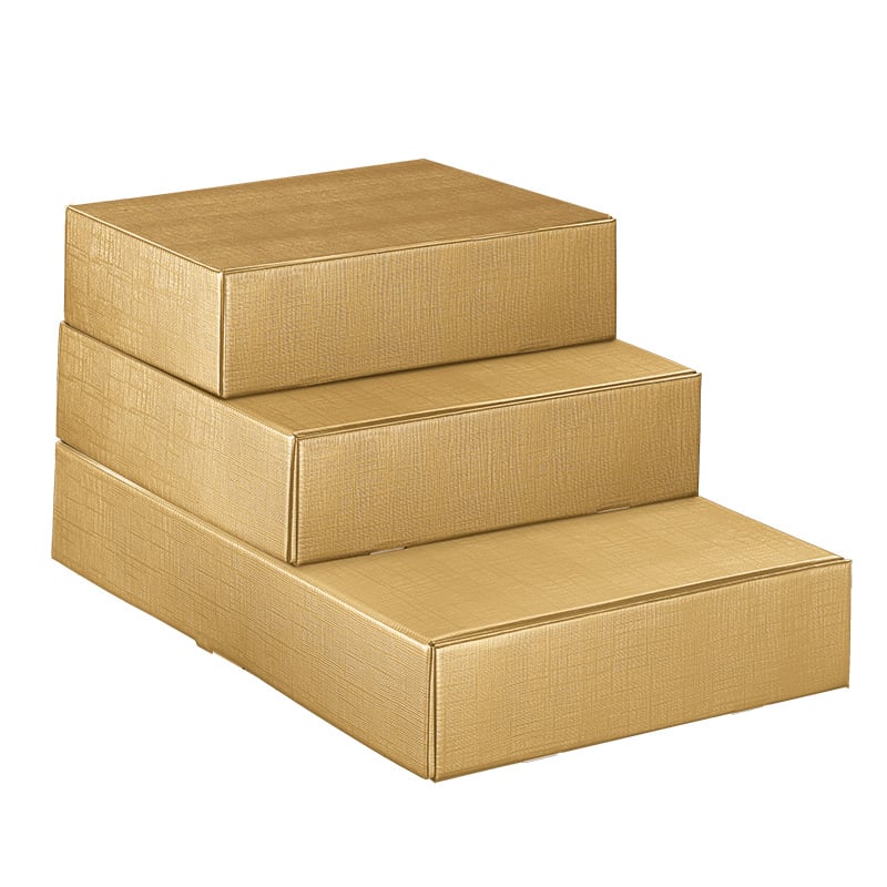 Gaveæsker til flasker liniepræget guld fra 1 til 3 flasker - 1