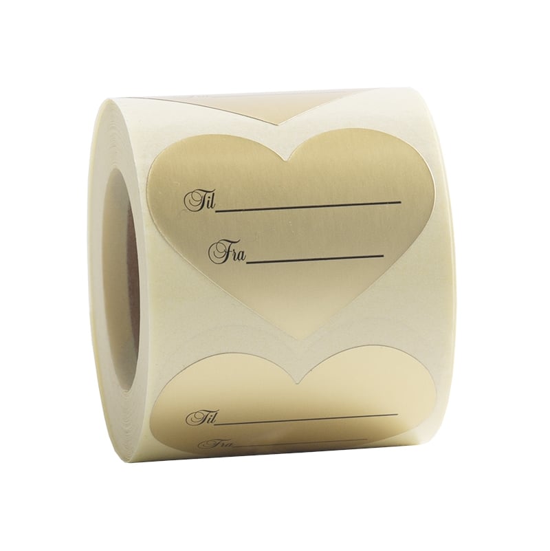 Etiket hjerte guld til/fra (danske) - 1