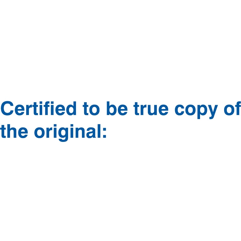 Stempel "Certificeret til at være ægte kopi af originalen" - 1