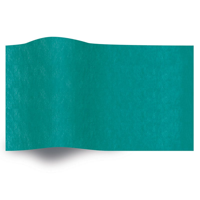 Silkepapir ensfarvet teal