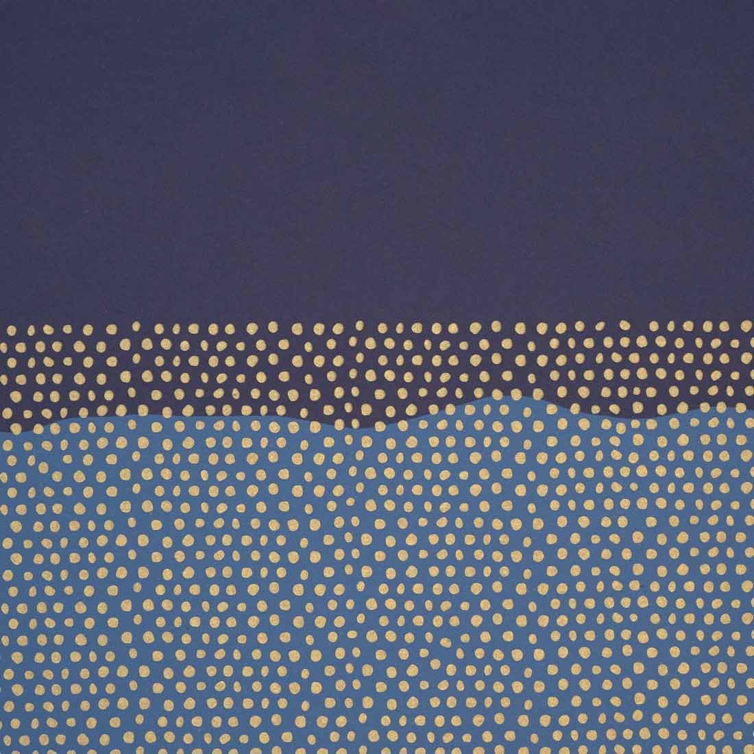 Gavepapir Half Dots Blue/Gold