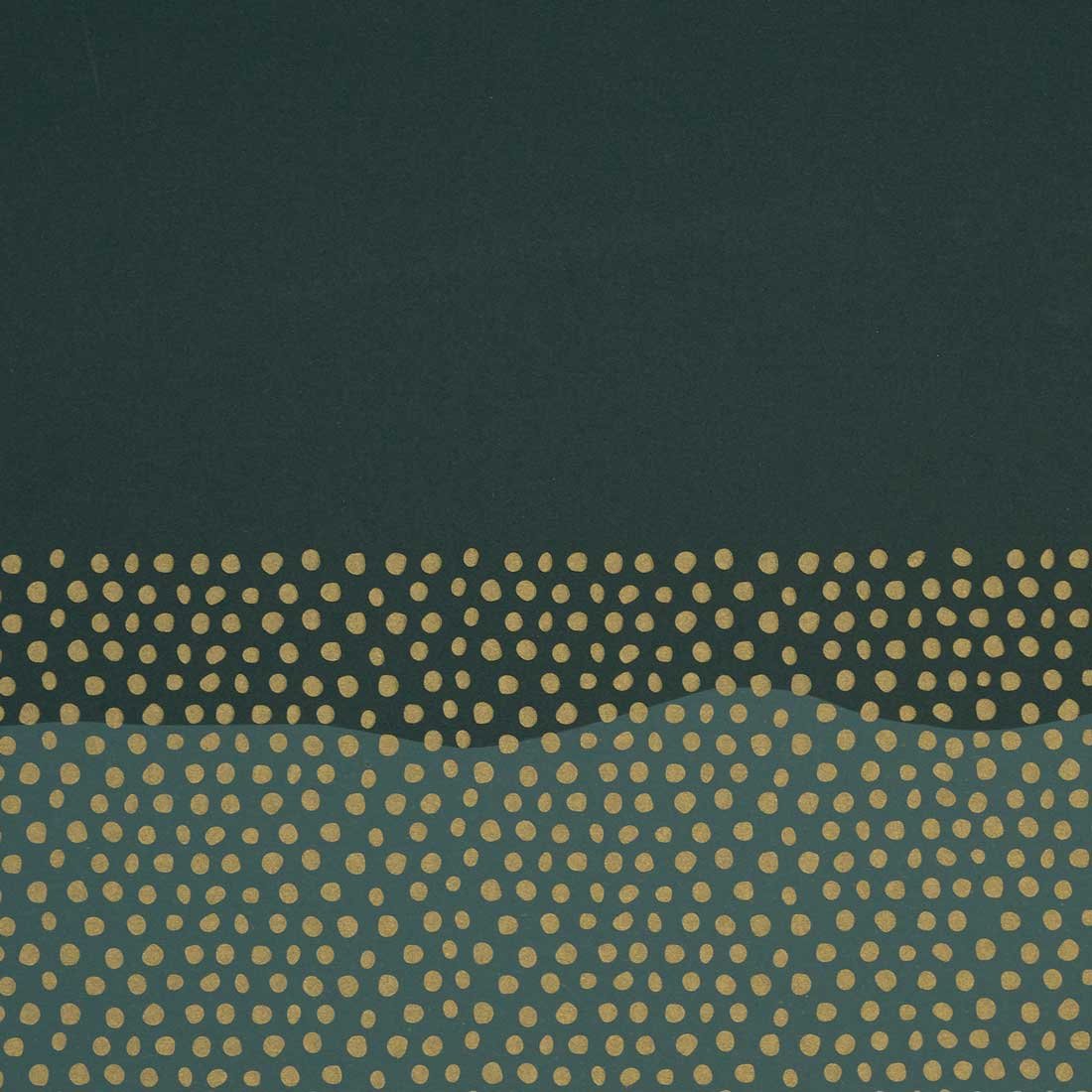 Gavepapir Half Dots Green/Gold