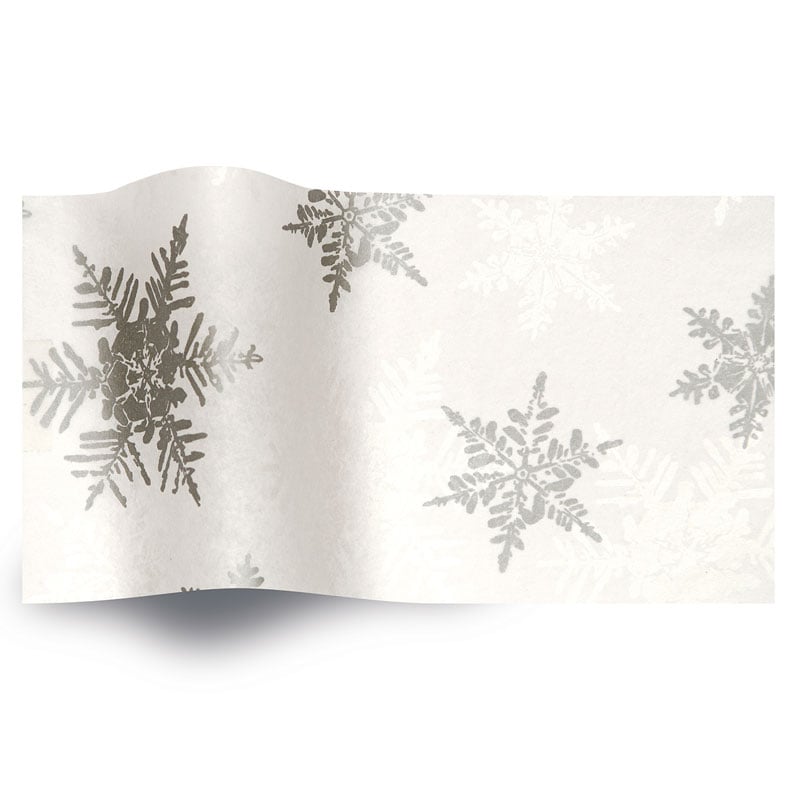 Silkepapir pearl/sølv isblomster