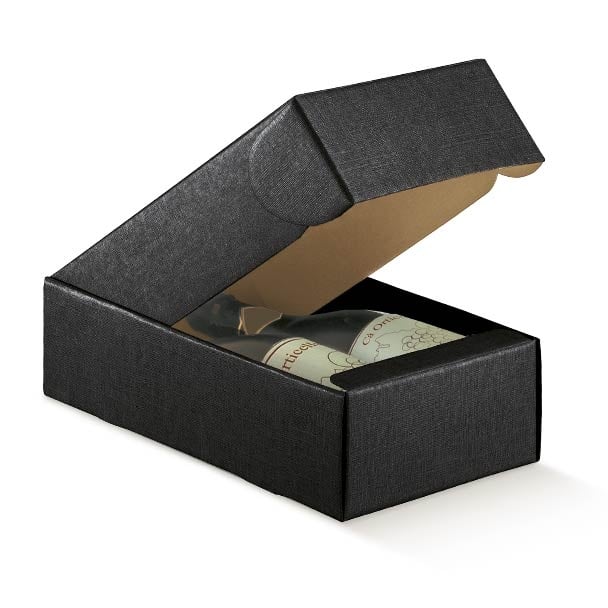 Gaveæsker til flasker liniepræget sort fra 1 til 6 flasker - 1