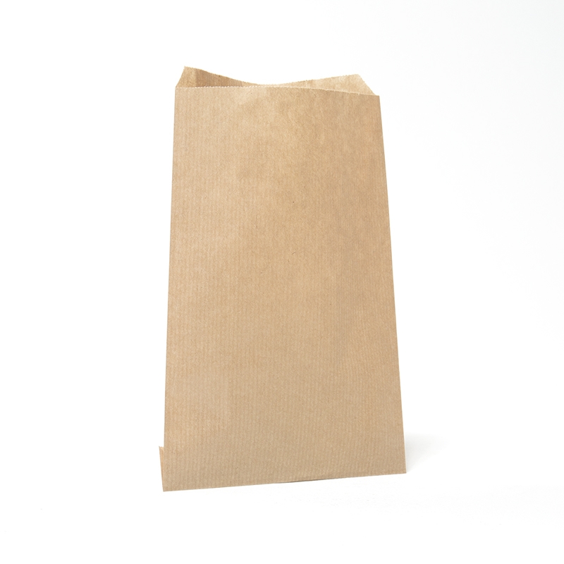 Flad papirspose Brun Ribbet - 2