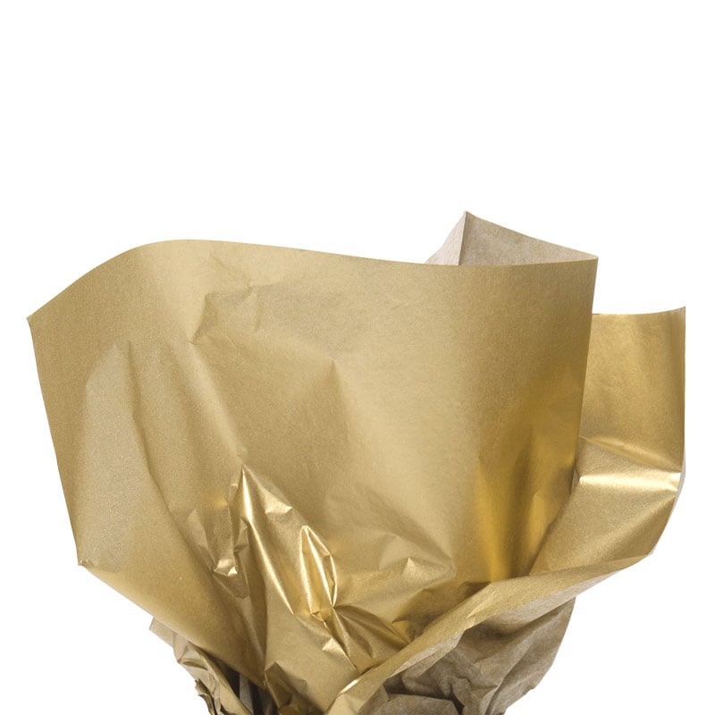 Farvet silkepapir metallic guld - 1
