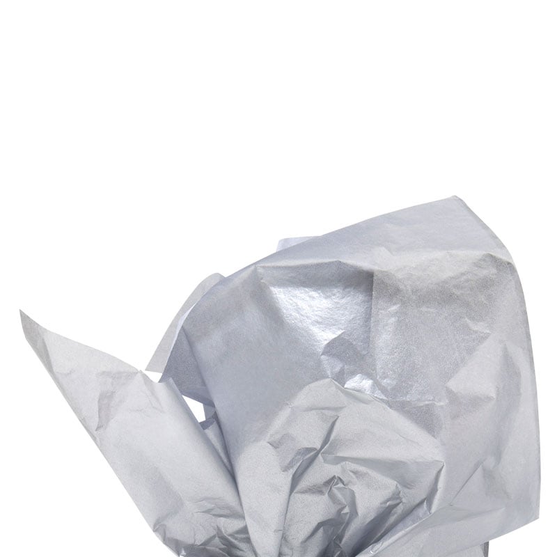 Farvet silkepapir metallic sølv - 1