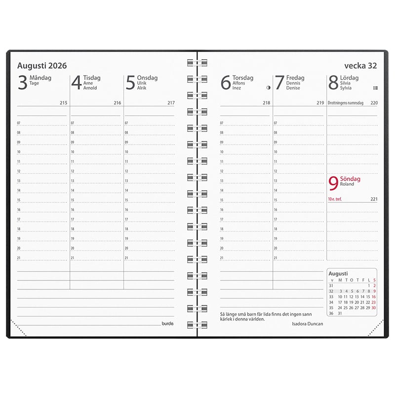 Mayland Spiralkalender 1-dag sort 2026 - 2
