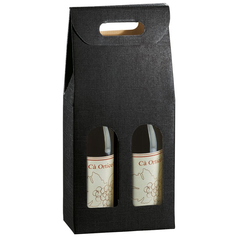 Flaske æske liniepræget sort fra 1 til 3 flasker - 1