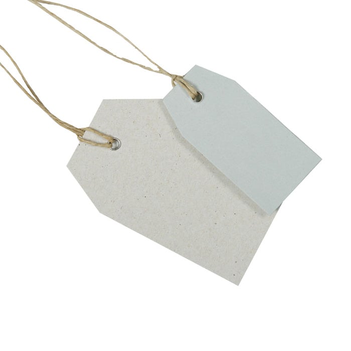 Hængemærke med hampesnøre grå - 1