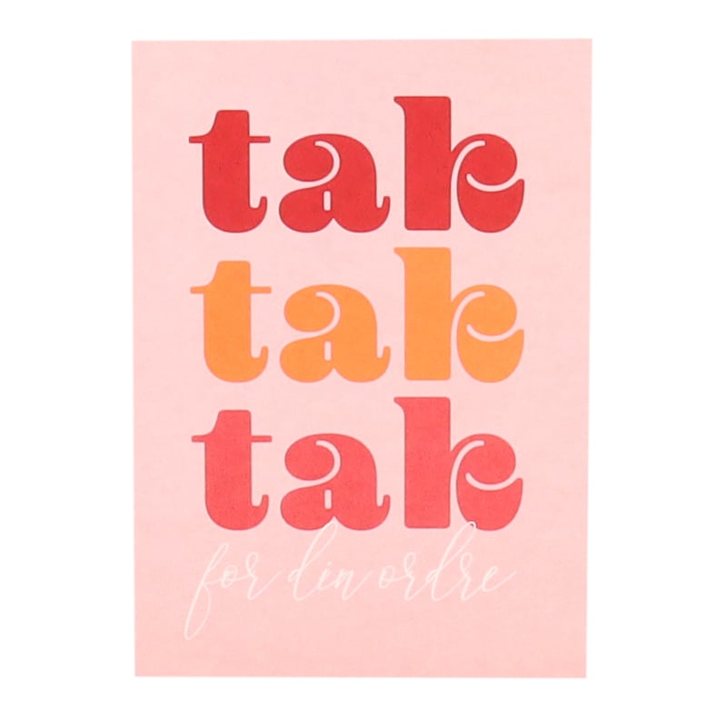 Takkekort "Tak for din ordre!" French Rouge