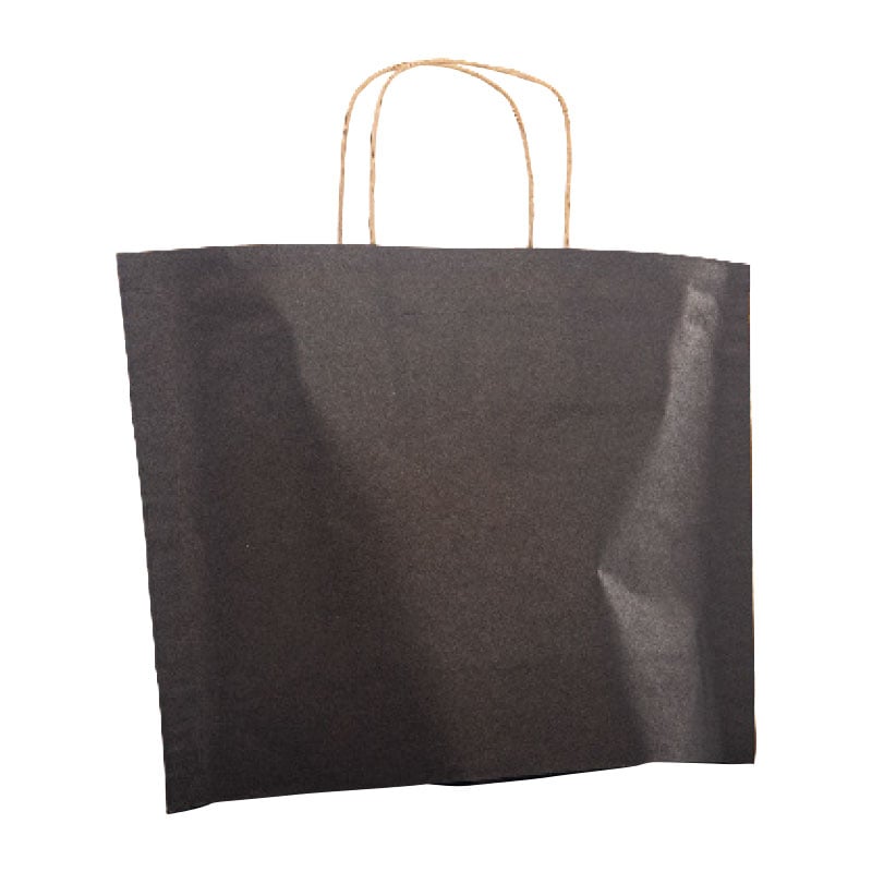 Papirbærepose Pouch sort genbrugs papir - 1
