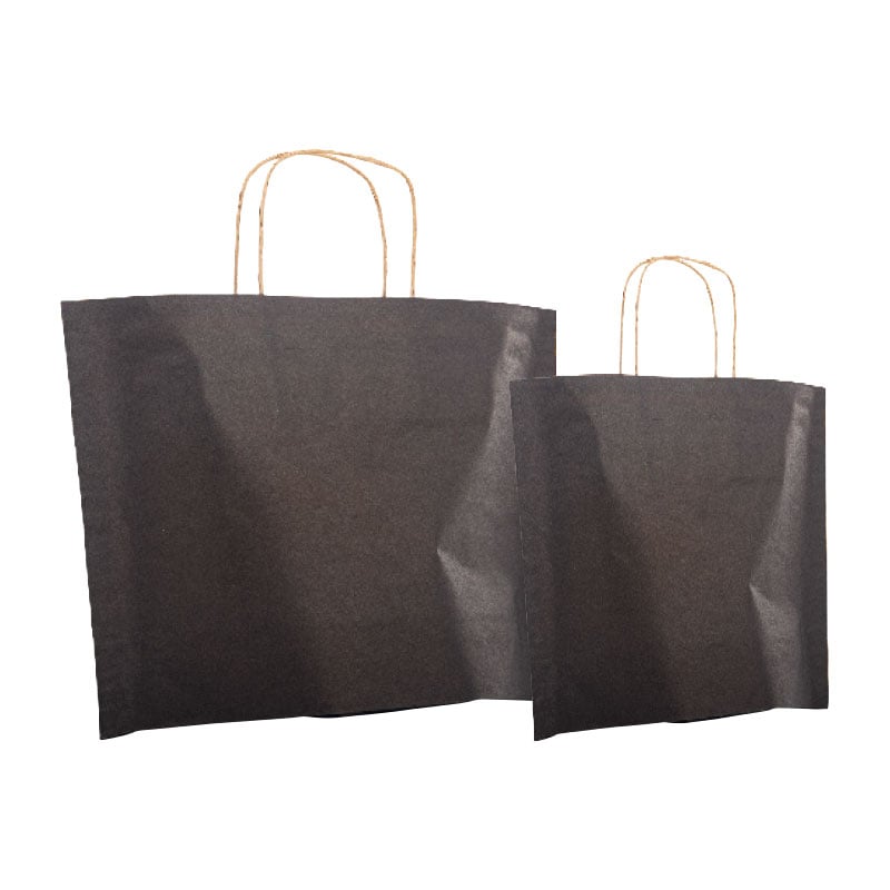 Papirbærepose Pouch sort genbrugs papir - 2