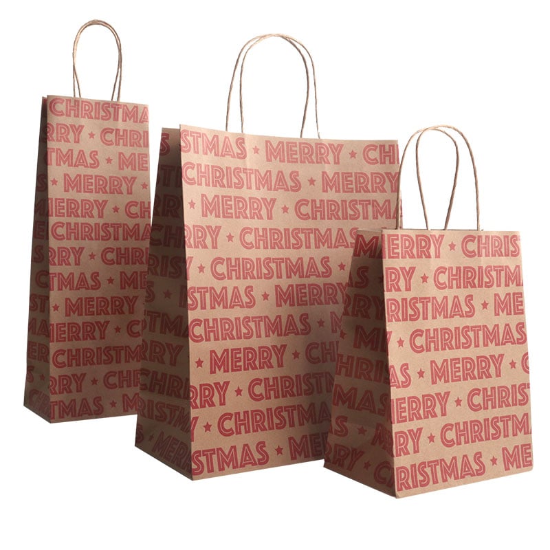 Papirbærepose For X-mas Red - 1