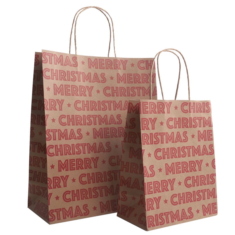 Papirbærepose For X-mas Red - 3