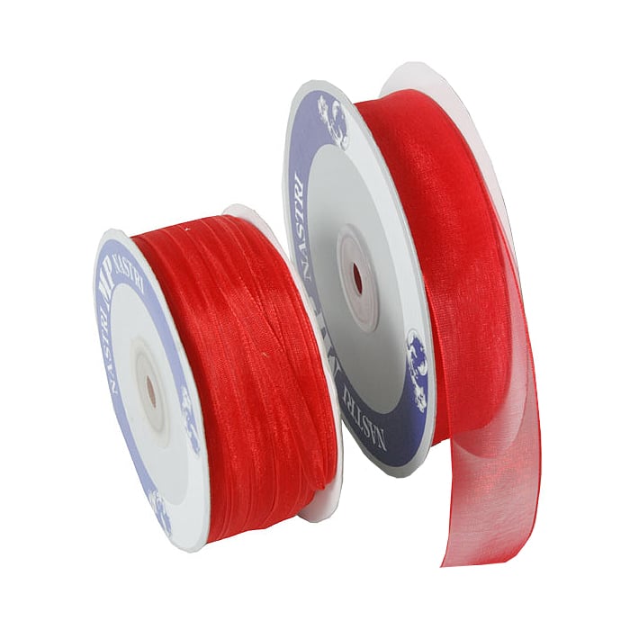 Gavebånd organza rød - 1