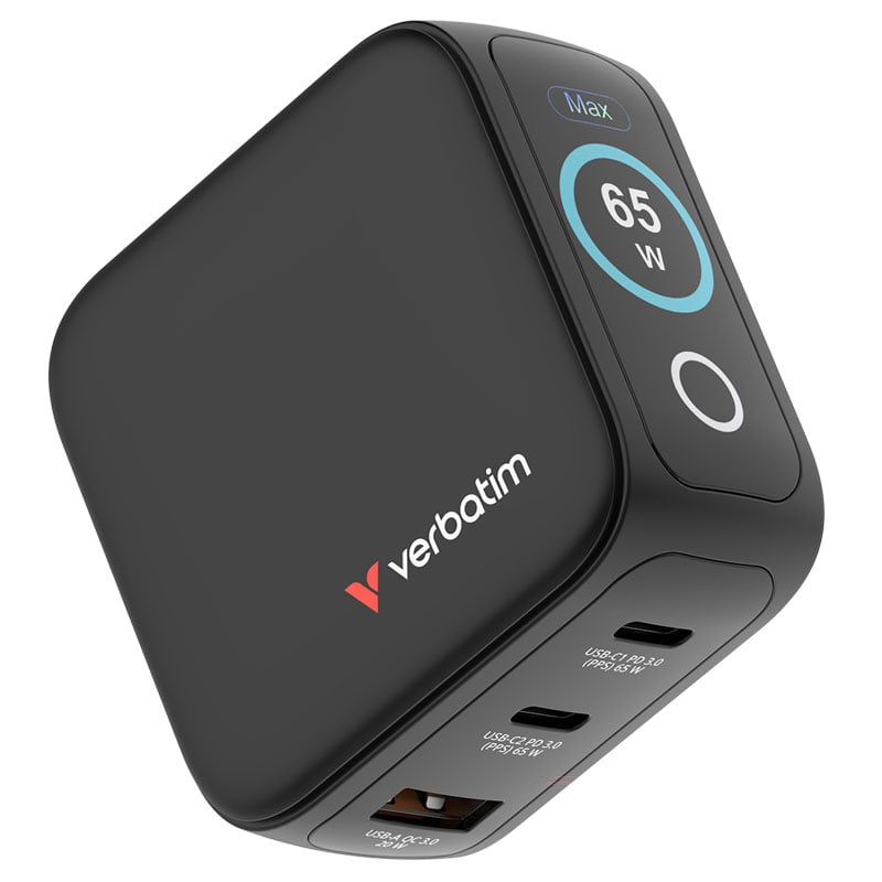 Vægoplader Verbatim 3 porte 65 W - 3