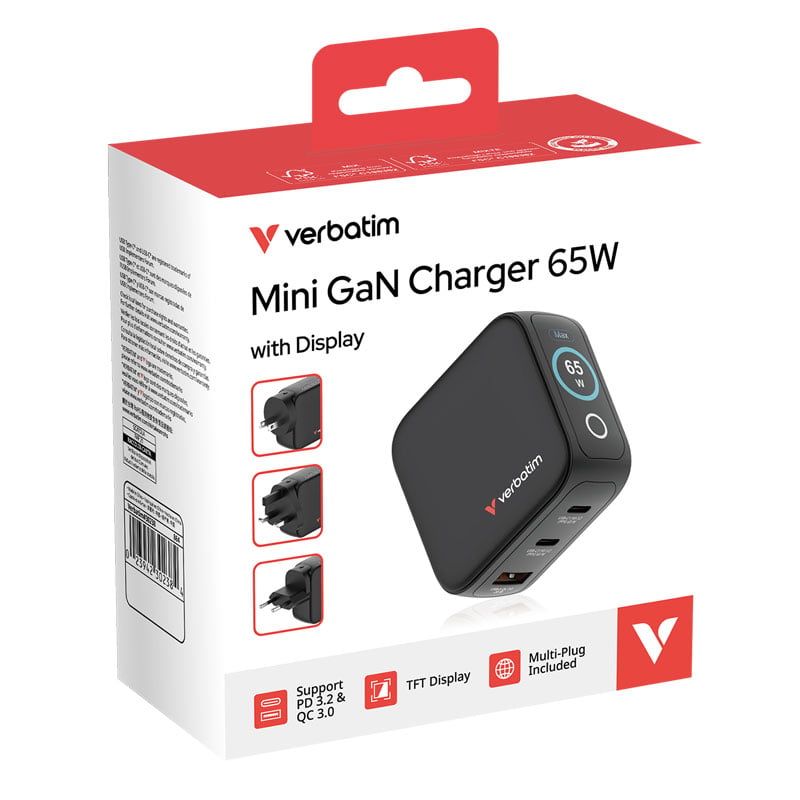 Vægoplader Verbatim 3 porte 65 W - 2