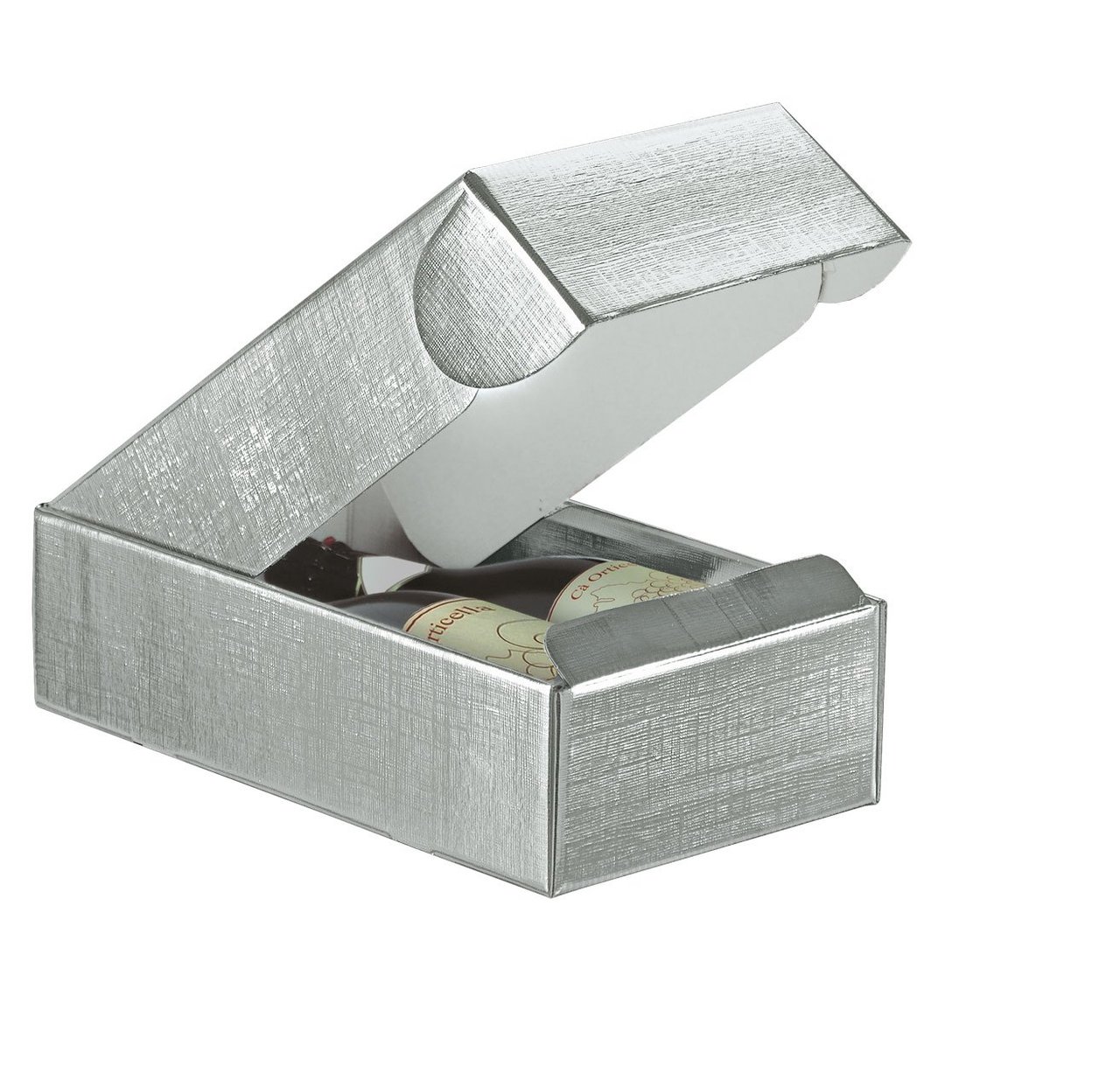 Gaveæsker til flasker liniepræget sølv til 1 og 3 flasker - 1