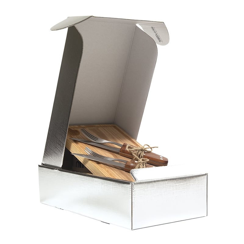 Gaveæsker til flasker liniepræget sølv til 1 og 3 flasker - 3