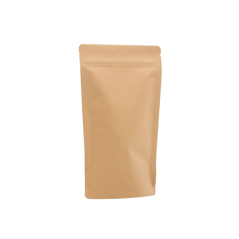 Genlukkelig zip‑pose i naturfarvet kraft/aluminium/CPP - 1