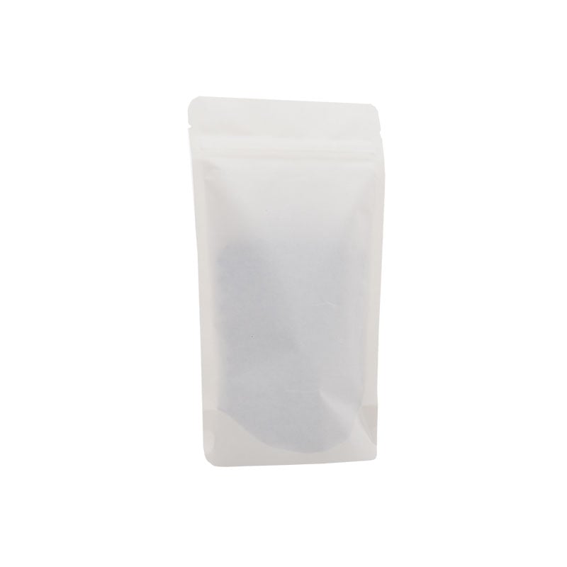Genlukkelig Zip-pose hvid kraft/HBPET/PE - 1