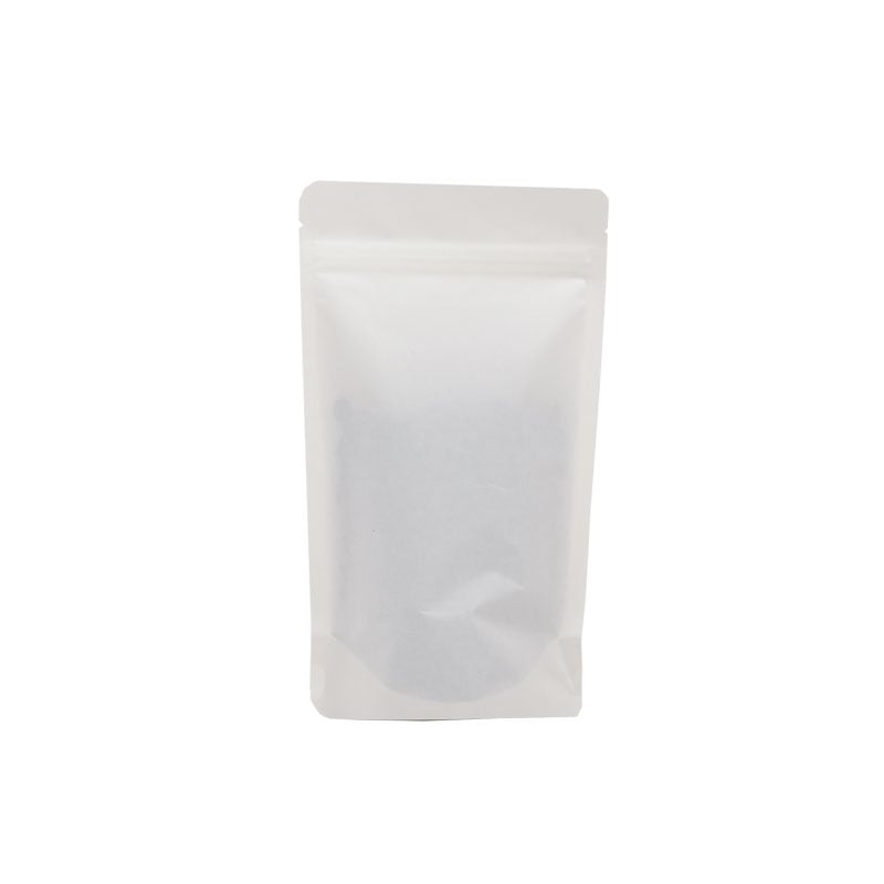 Genlukkelig zip‑pose i hvid kraft/aluminium/PE eller CPP - 4