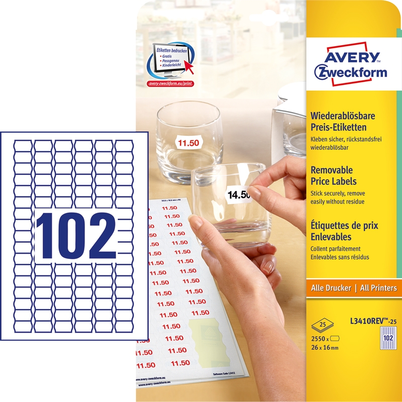 Prismærkningsetiketter aftagelige - 4