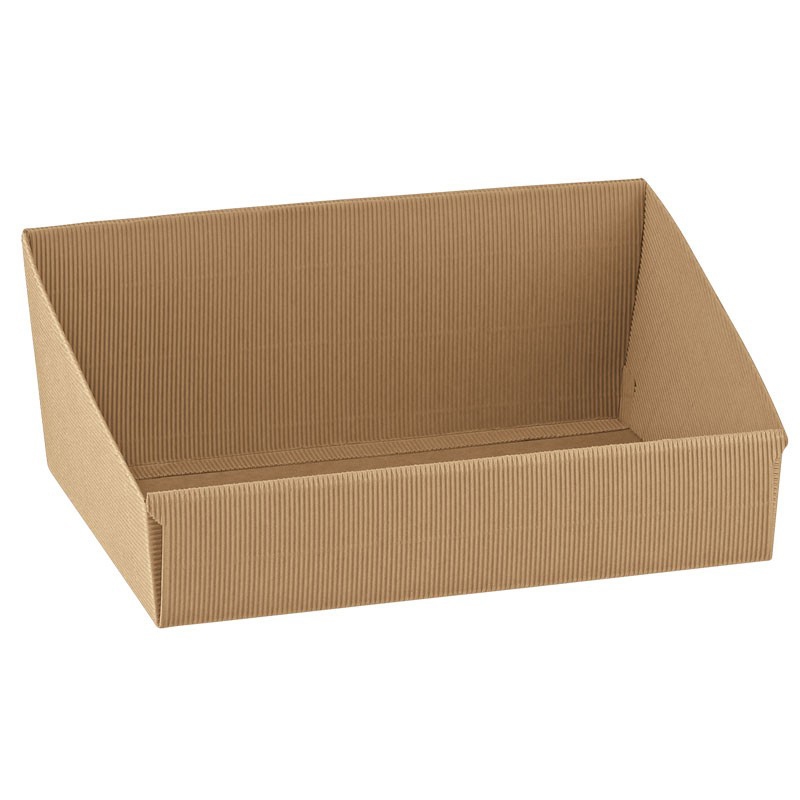 Bakke rektangulær bølgepap natur - 1