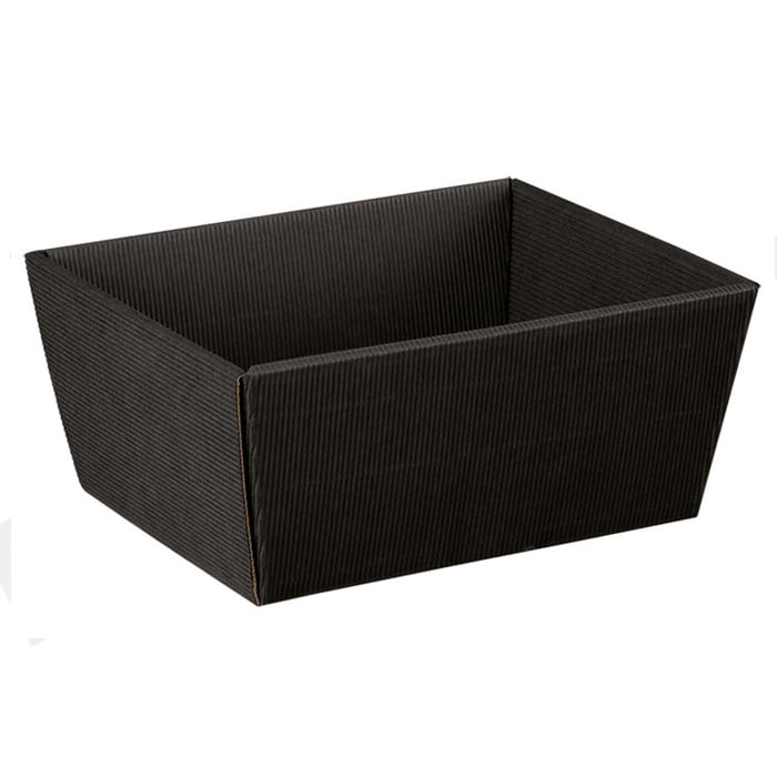 Kartonbakke sort rillet bølgepap - 1