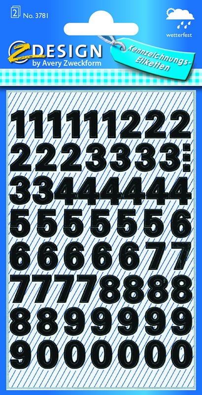 Selvklæbende Tal fra 0-9 - 1