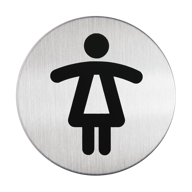 Symbolskilt rundt - wc damer - 1