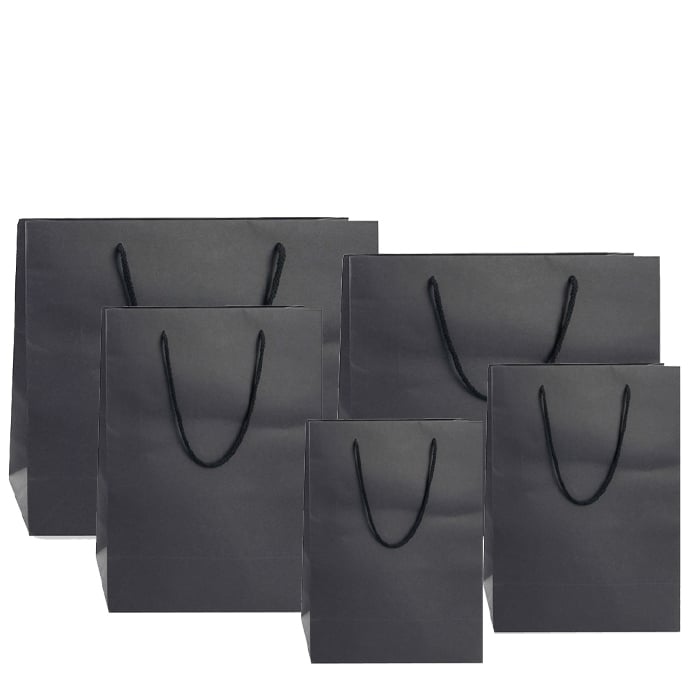 Papirbærepose Lux sort kraft - 3