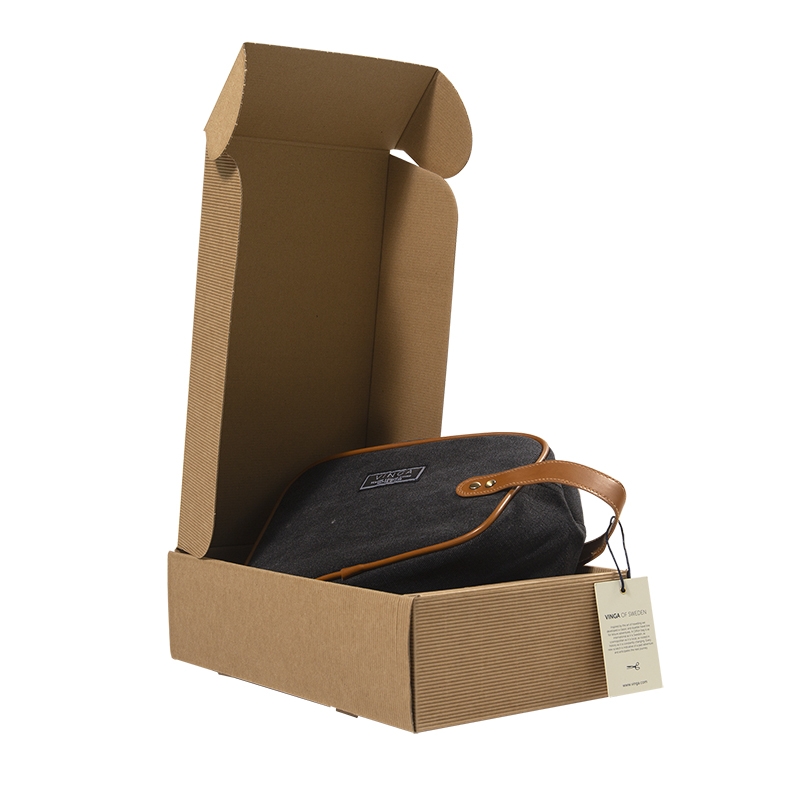 Gaveæske til flasker bølgepap natur - 3