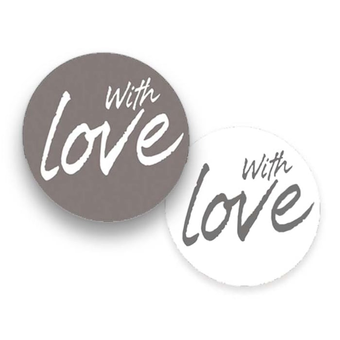 Etiket rund " With Love" - 1