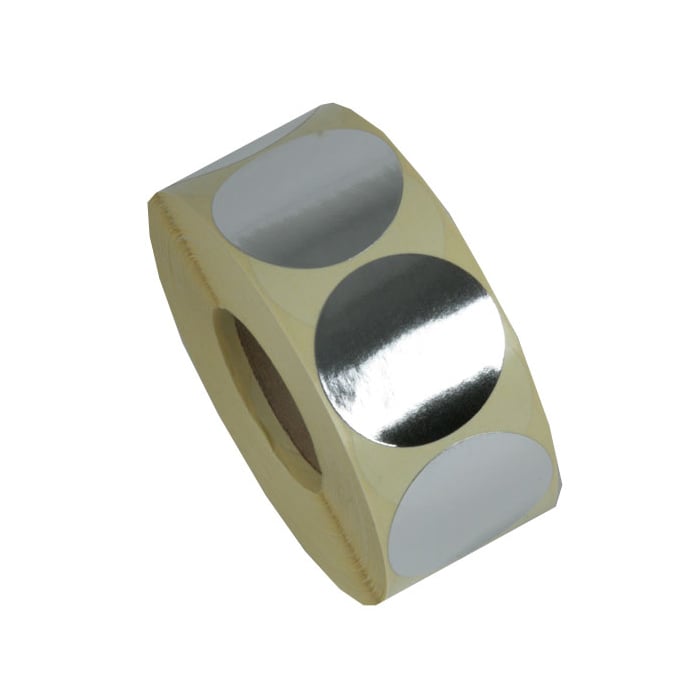 Etiket rund sølv - 1