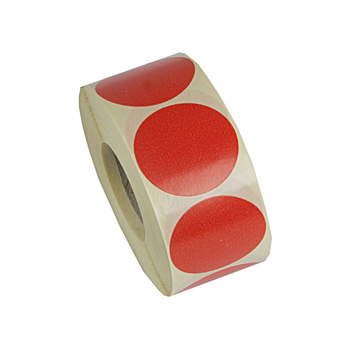 Etiket rund rød - 1