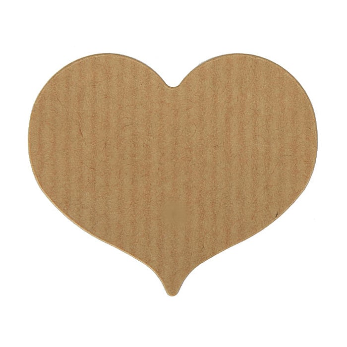 Etiket hjerte natur rillet - 1