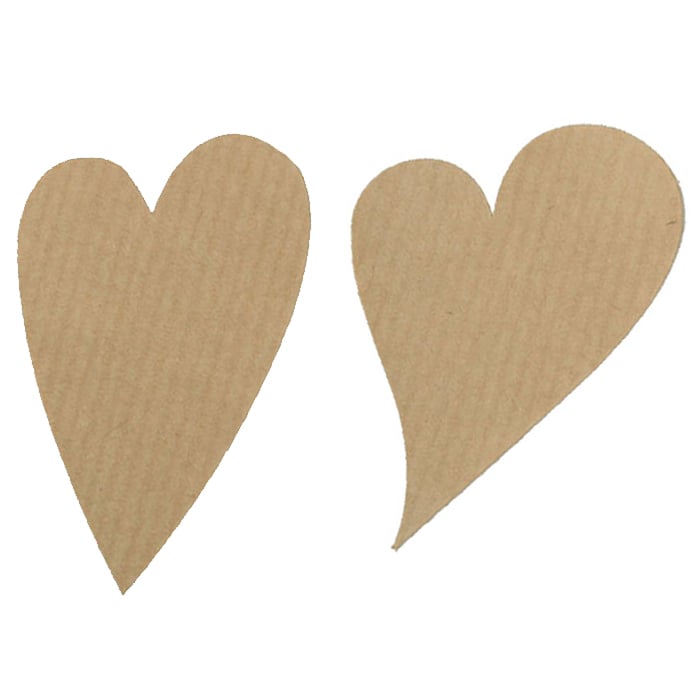 Etiket hjerte skråt natur ribbet - 2