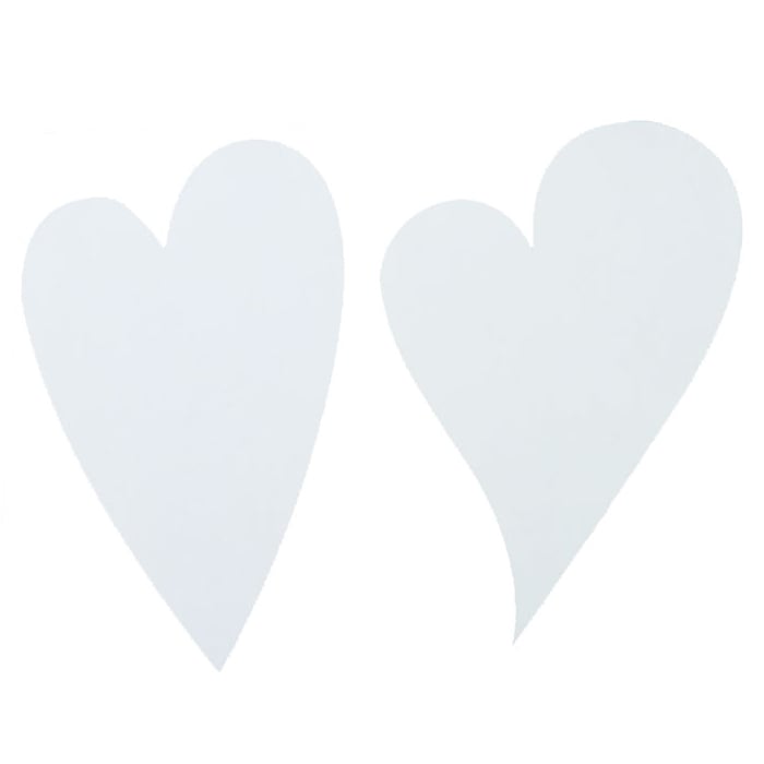 Etiket hjerte skråt hvidt - 1