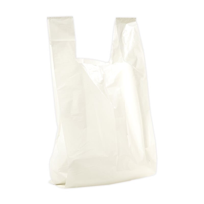 Hvid bærepose i genbrugt LDPE