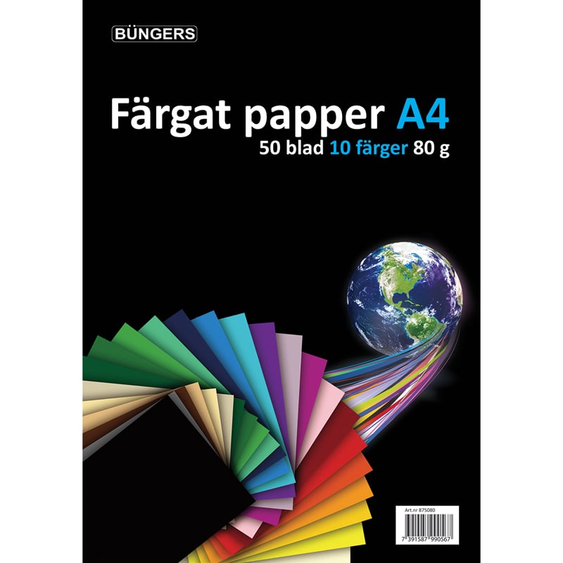 Farvet papir A4 - 9