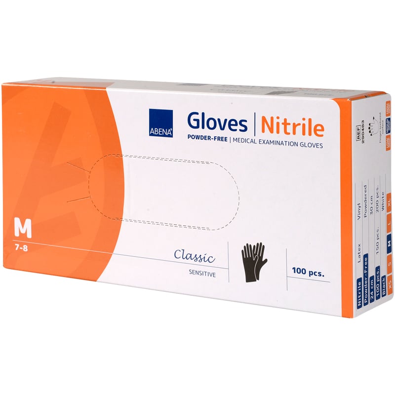 Engangshandske Abena Classic Sensitive Nitril, Sort - 6