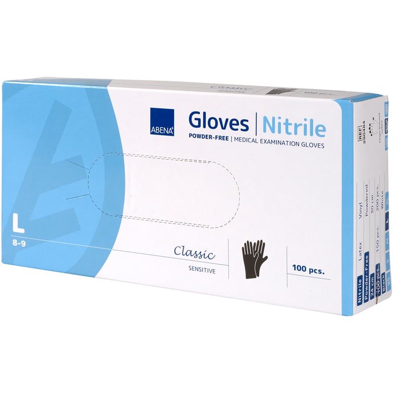 Engangshandske Abena Classic Sensitive Nitril, Sort - 7
