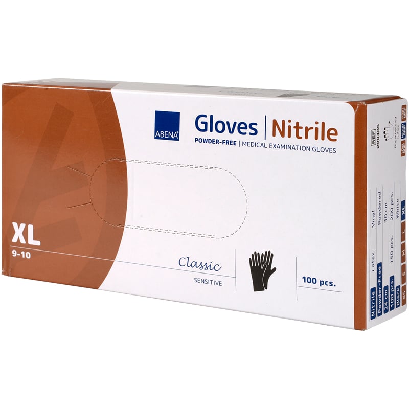 Engangshandske Abena Classic Sensitive Nitril, Sort - 8