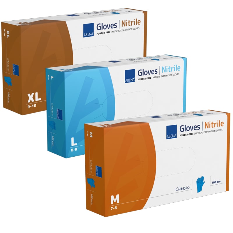 Abena Engangshandske Classic Nitril Blå - 3