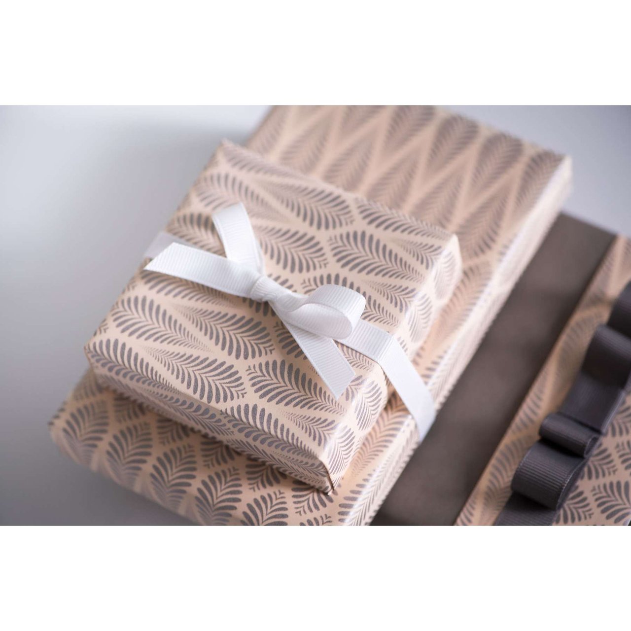 Satinbånd rillet Off white - 1
