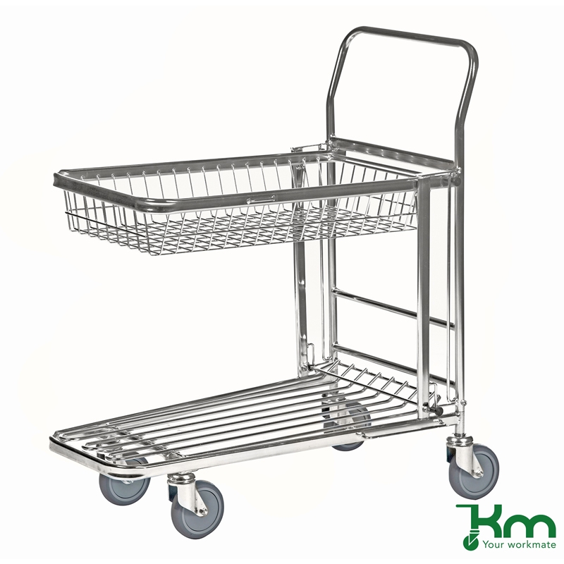 Butik- og lagervogn med foldbar hylde - 1